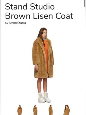 Stand Studio Camel Brown Lisen Faux-Fur Coat